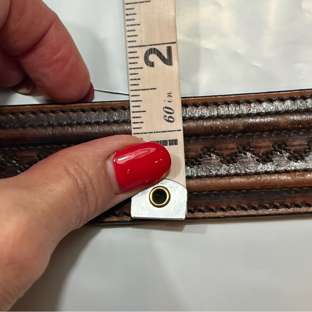 LEEGIN Vtg Men’s BIG TALL Brown Leather BELT 1.5” Wide REMOVABLE BUCKLE, 46-51” - Picture 14 of 16
